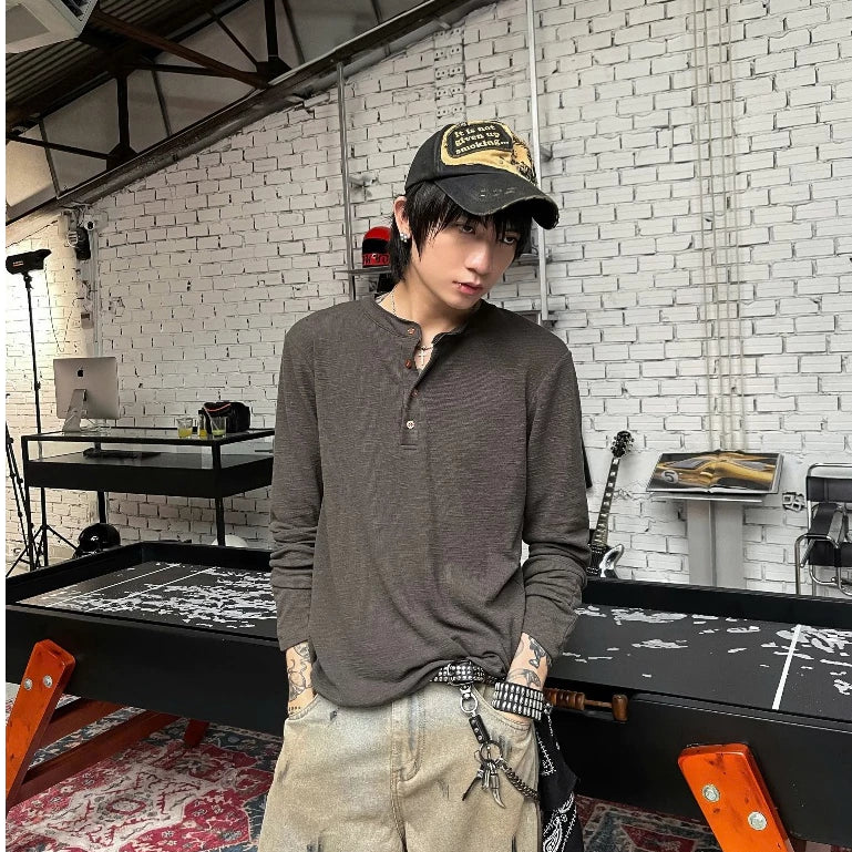 [BADCHOICES] HENLEY RAWNECK TEE