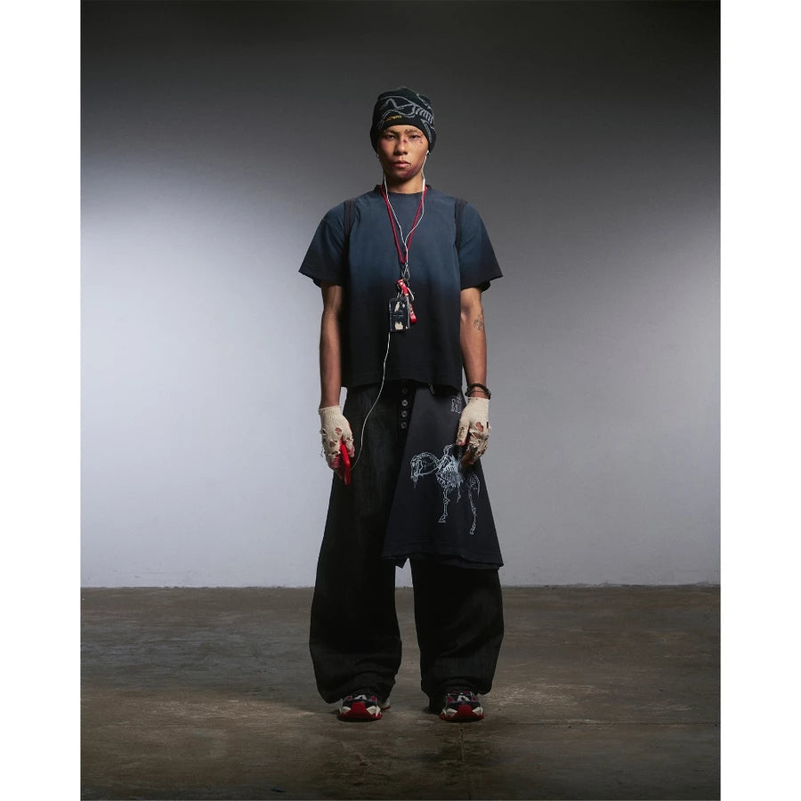 [DAPPERANDMORE] LOOSE FIT RAW DENIM PANTS