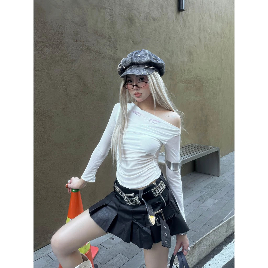 [ISME] ZEN LEATHER MINI SKIRT