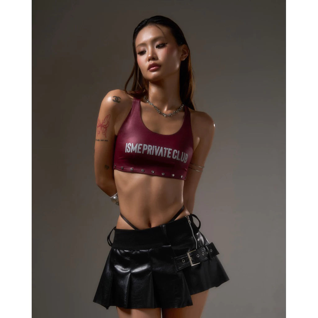 [ISME] ZEN LEATHER MINI SKIRT