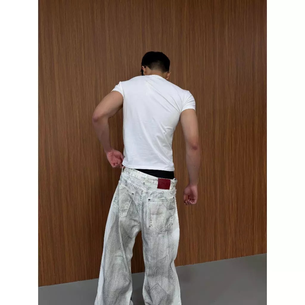 [FABRICLISM] PREMIUM 4 BUTTONS WASHED JEANS