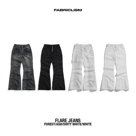 [FABRICLISM] PREMIUM DIRTY WASHED FLARED JEANS