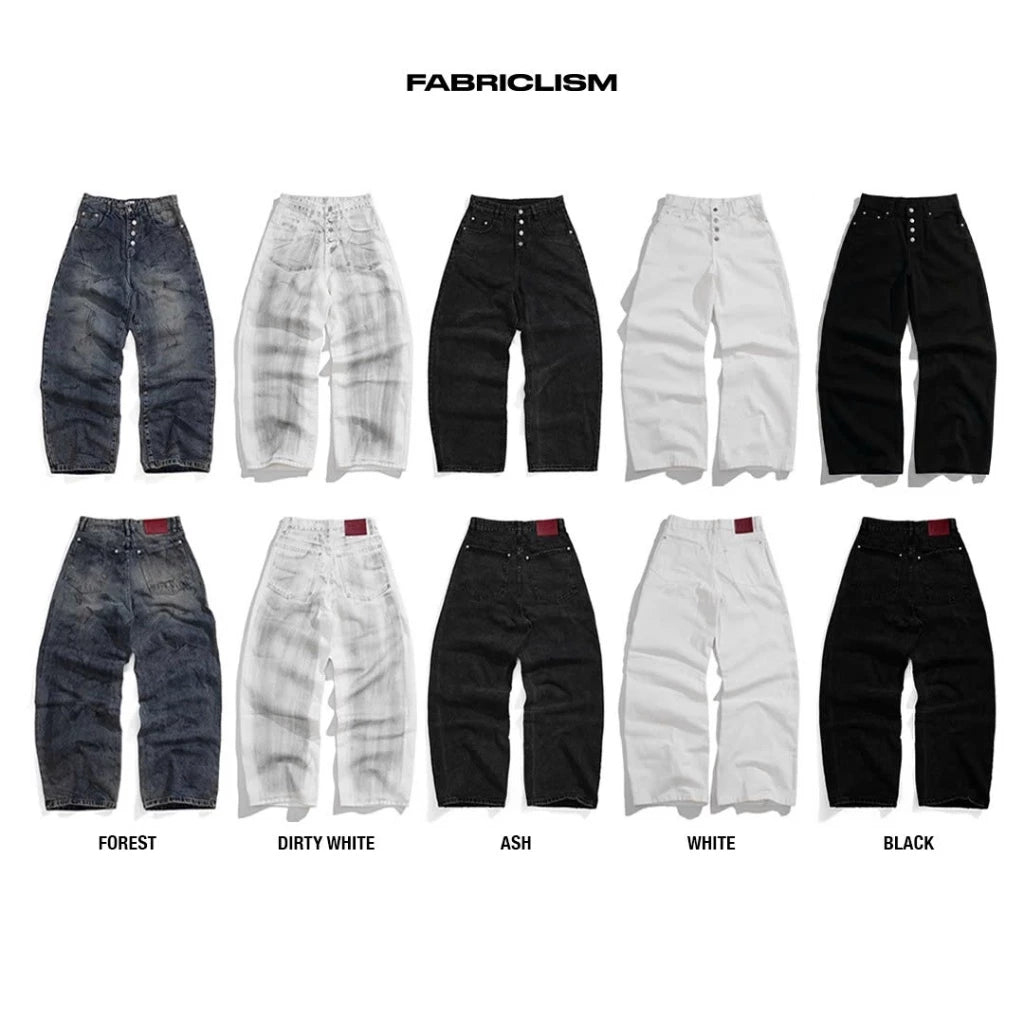 [FABRICLISM] PREMIUM 4 BUTTONS WASHED JEANS