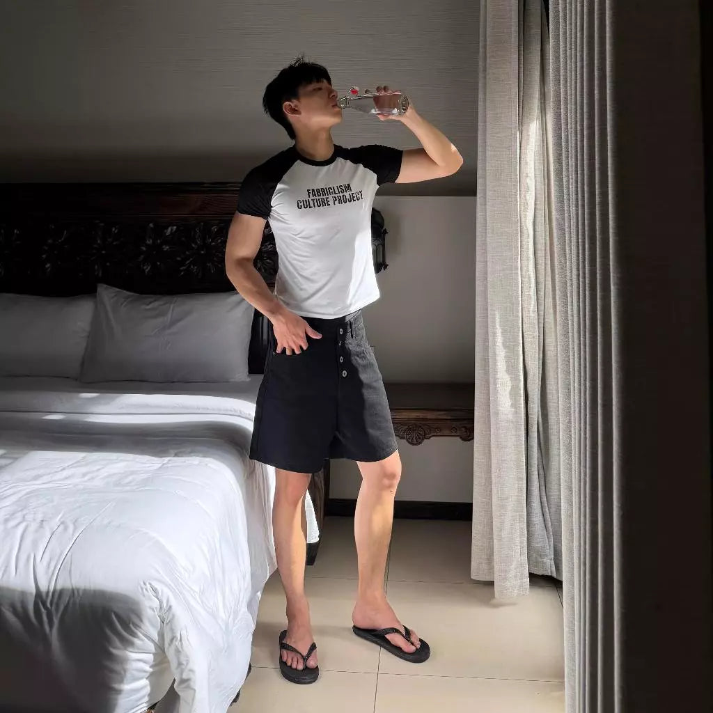 [FABRICLISM]  4-BUTTONS SHORT