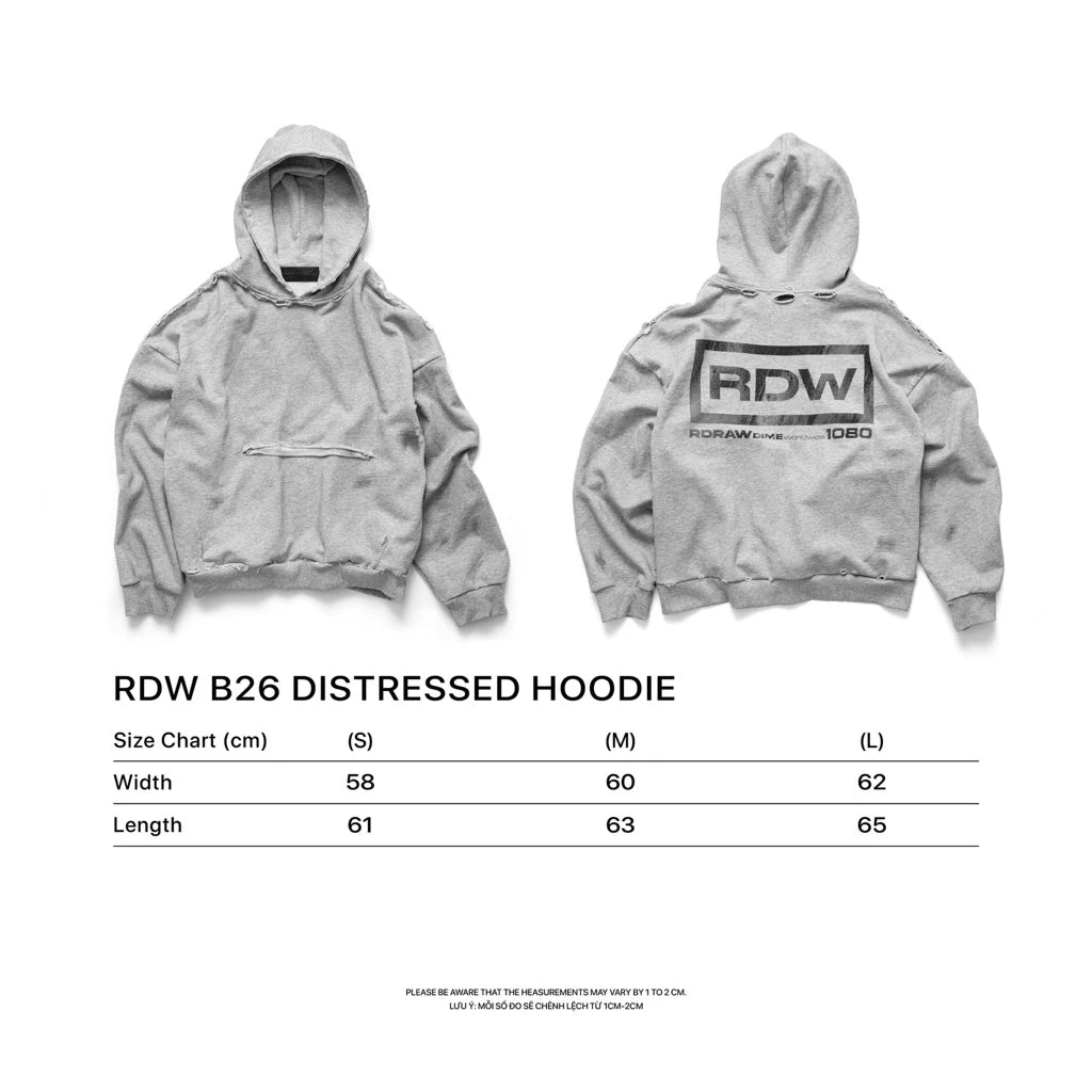 [RDRAW] B26 DISTRESSED HOODIE