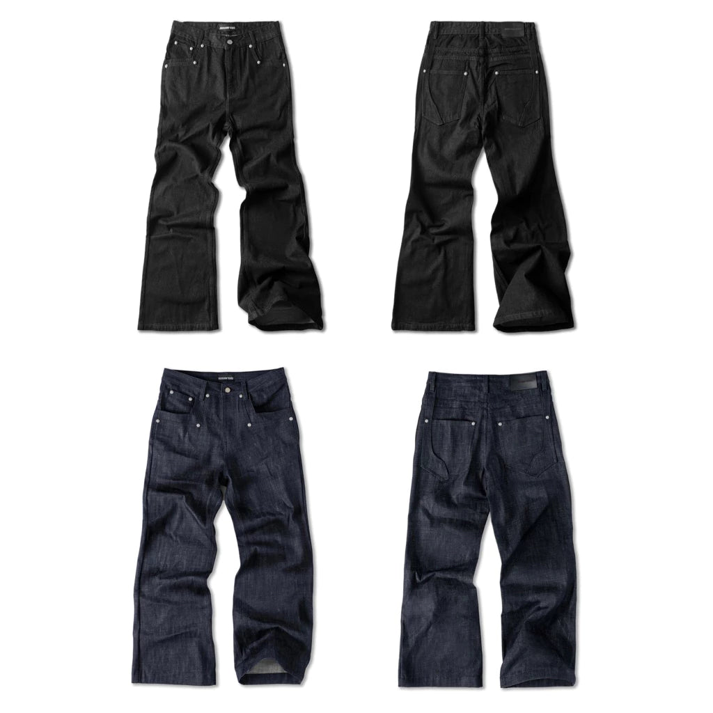 [RDRAW] FLARED RAW DENIM PANTS