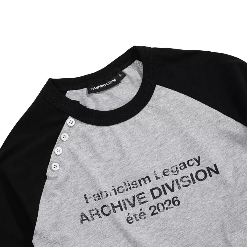 [FABRICLISM] RAGLAN LONGSLEEVE BUTTON TEE