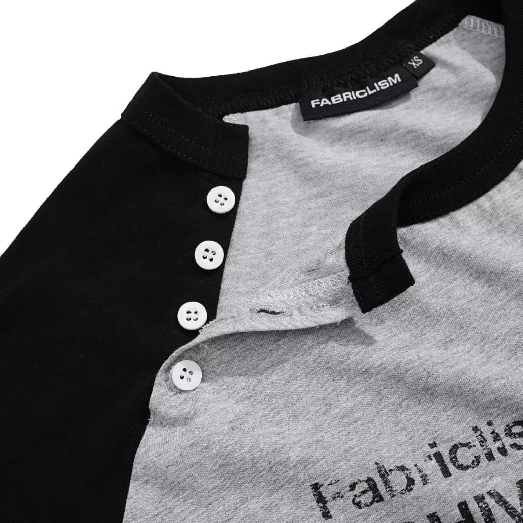 [FABRICLISM] RAGLAN LONGSLEEVE BUTTON TEE