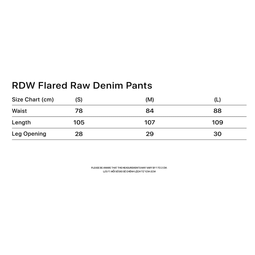[RDRAW] FLARED RAW DENIM PANTS