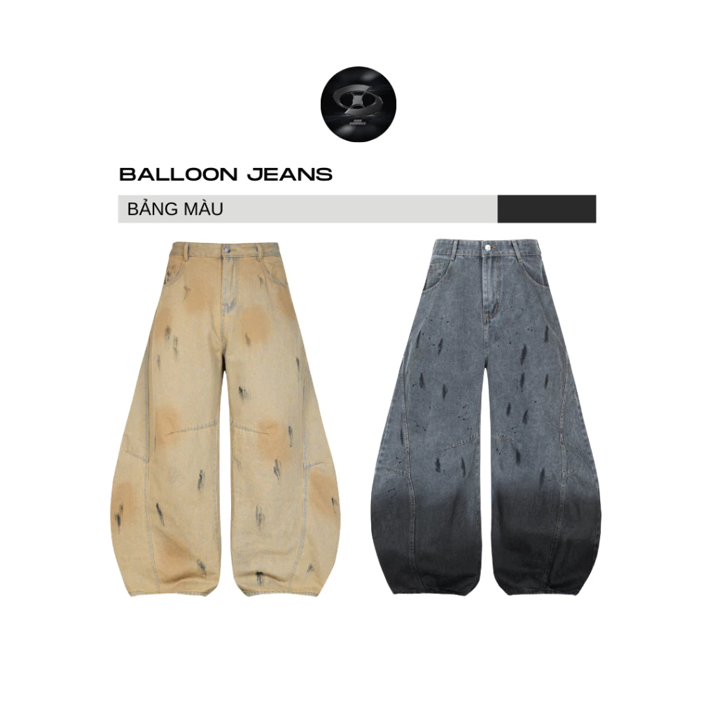 [BADCHOICE] SMOKEY BEIGE BALLOON JEANS