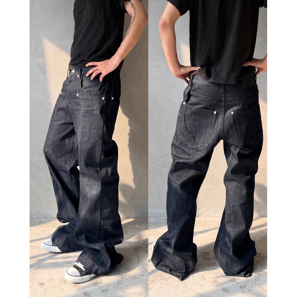 [RDRAW] FLARED RAW DENIM PANTS