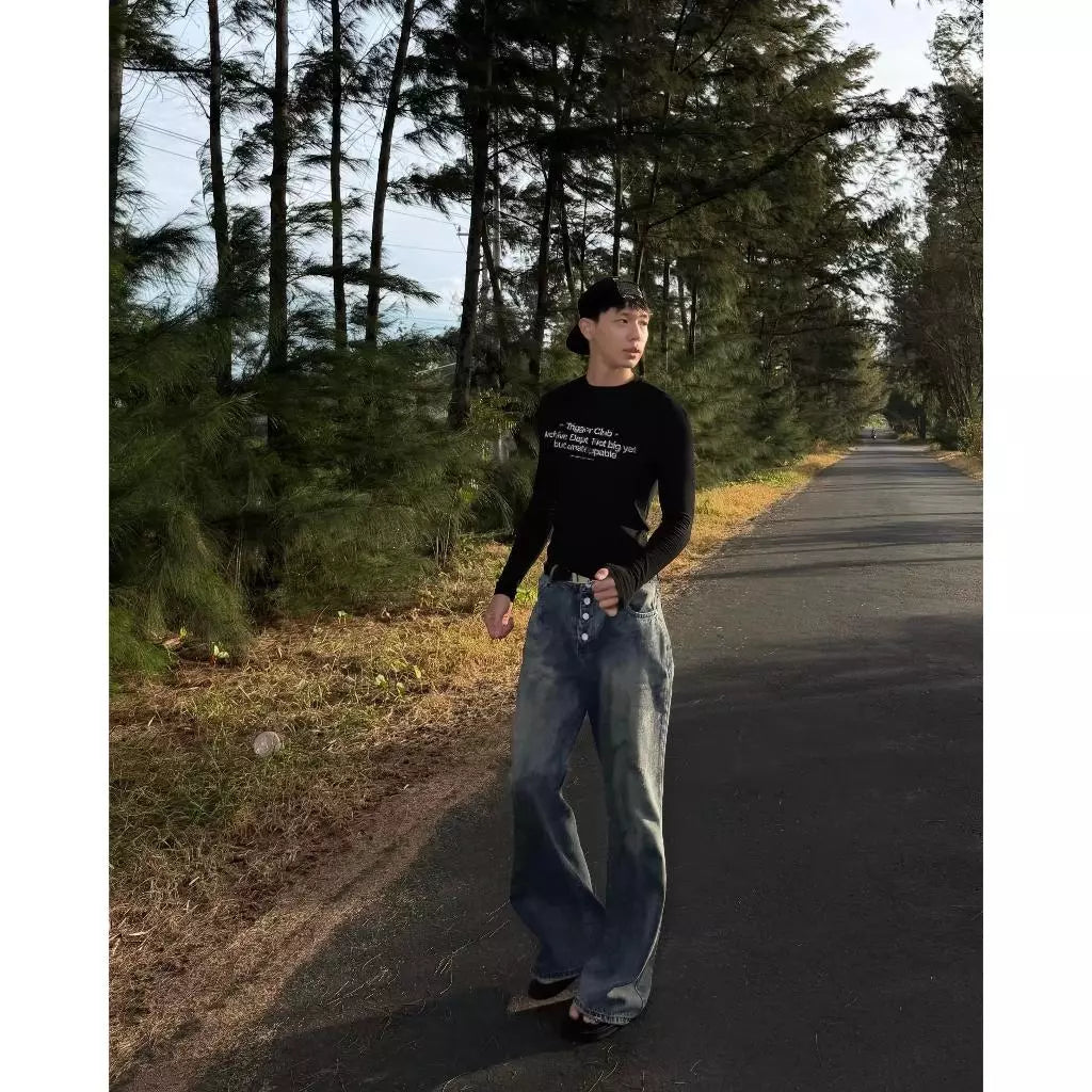 [FABRICLISM] PREMIUM DIRTY WASHED FLARED JEANS