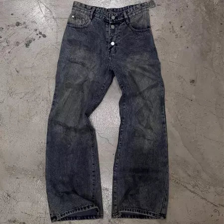 [FABRICLISM] PREMIUM DIRTY WASHED FLARED JEANS