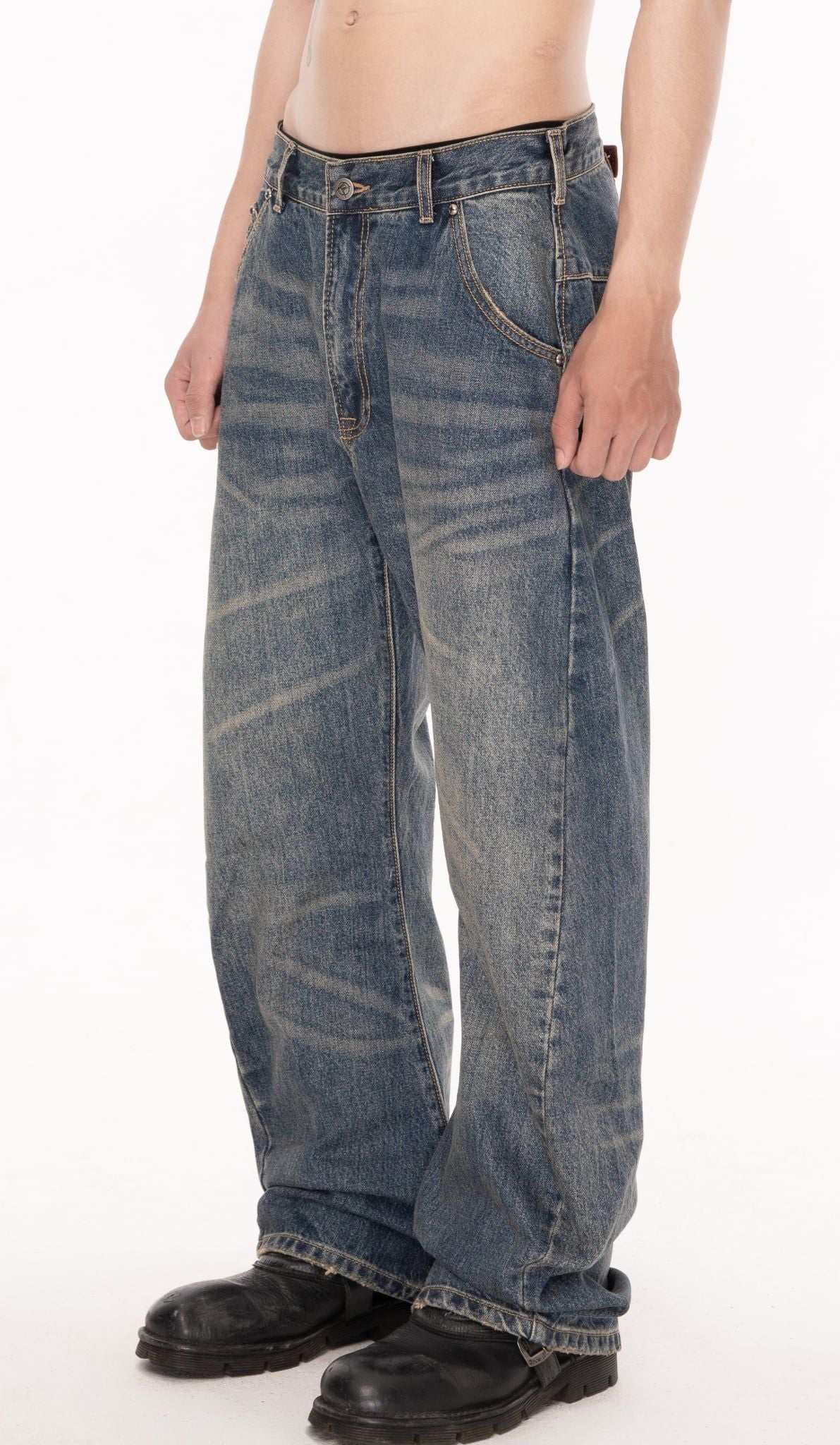 [ROIWORKSHOP] TORSION WIDE DENIM PANTS
